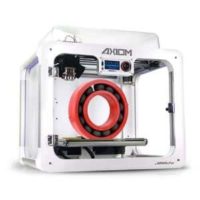 Airwolf 3D AXIOM DUAL 3D printer with a completed bearing in red and black materials on the build platform