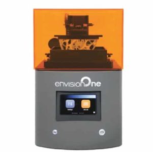 EnvisionTEC EnvisionOne 3D printer, which leverages cDLM (Continuous Digital Light Manufacturing) technology for continuous high speed printing.