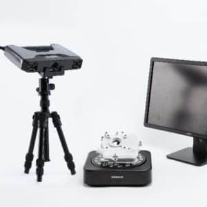 EinScan Pro 2X Plus 3D scanner with turntable; color option available.