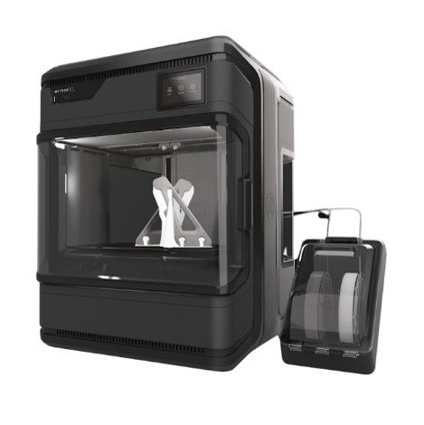 MakerBot Method XL 3D printer with a black chassis and an external material case.